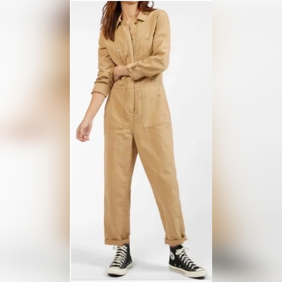 Outerknown Pants - Outerknown Station Jumpsuit Coveralls organic cotton Womens S Sand Cotton $178